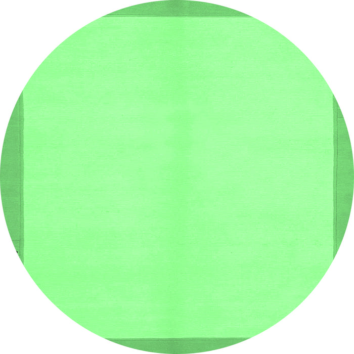 Round Machine Washable Solid Emerald Green Modern Area Rugs, wshabs1870emgrn