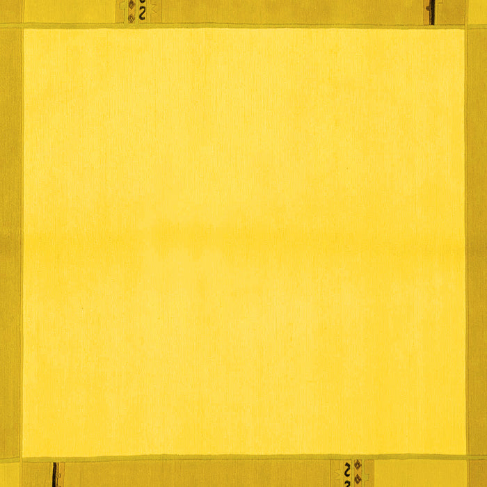 Square Machine Washable Solid Yellow Modern Rug, wshabs1870yw