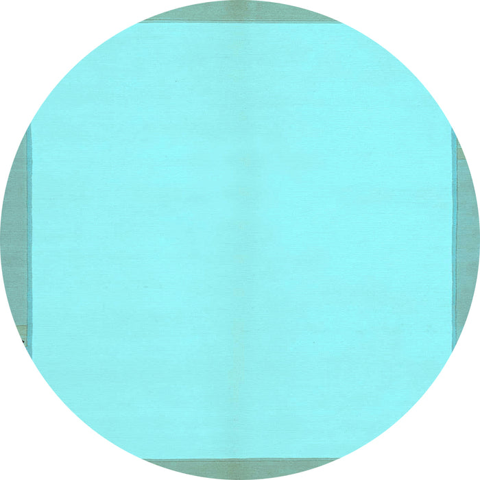 Round Solid Light Blue Modern Rug, abs1870lblu