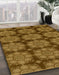 Machine Washable Abstract Dark Golden Brown Rug in a Family Room, wshabs1871