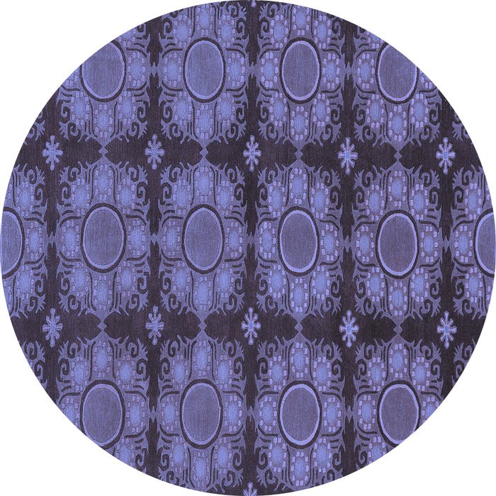 Round Machine Washable Abstract Blue Modern Rug, wshabs1871blu