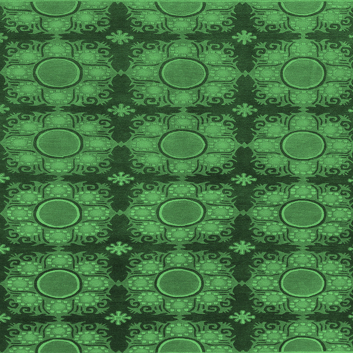 Square Abstract Emerald Green Modern Rug, abs1871emgrn