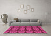 Machine Washable Abstract Pink Modern Rug in a Living Room, wshabs1871pnk