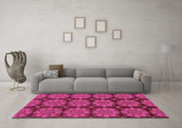 Machine Washable Abstract Pink Modern Rug, wshabs1871pnk