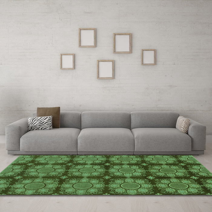 Machine Washable Abstract Turquoise Modern Area Rugs in a Living Room,, wshabs1871turq