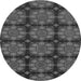 Round Machine Washable Abstract Gray Modern Rug, wshabs1871gry