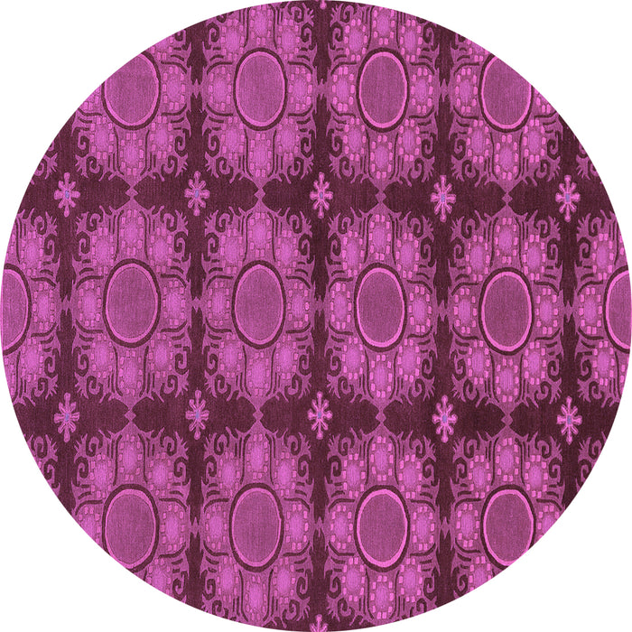 Round Machine Washable Abstract Purple Modern Area Rugs, wshabs1871pur
