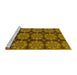 Sideview of Machine Washable Abstract Yellow Modern Rug, wshabs1871yw