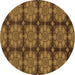 Round Abstract Brown Modern Rug, abs1871brn