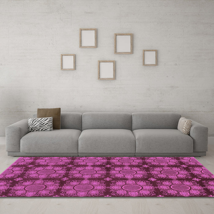 Machine Washable Abstract Purple Modern Area Rugs in a Living Room, wshabs1871pur