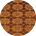 Round Machine Washable Abstract Orange Modern Area Rugs, wshabs1871org