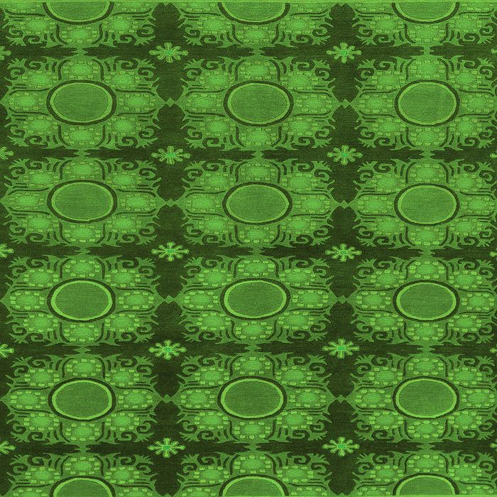Square Machine Washable Abstract Green Modern Area Rugs, wshabs1871grn