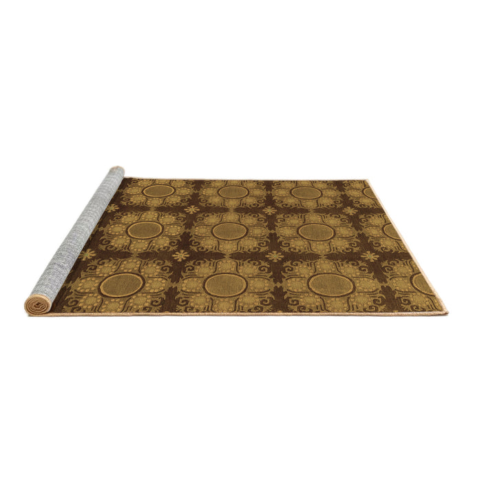 Sideview of Machine Washable Abstract Brown Modern Rug, wshabs1871brn