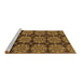 Sideview of Machine Washable Abstract Brown Modern Rug, wshabs1871brn