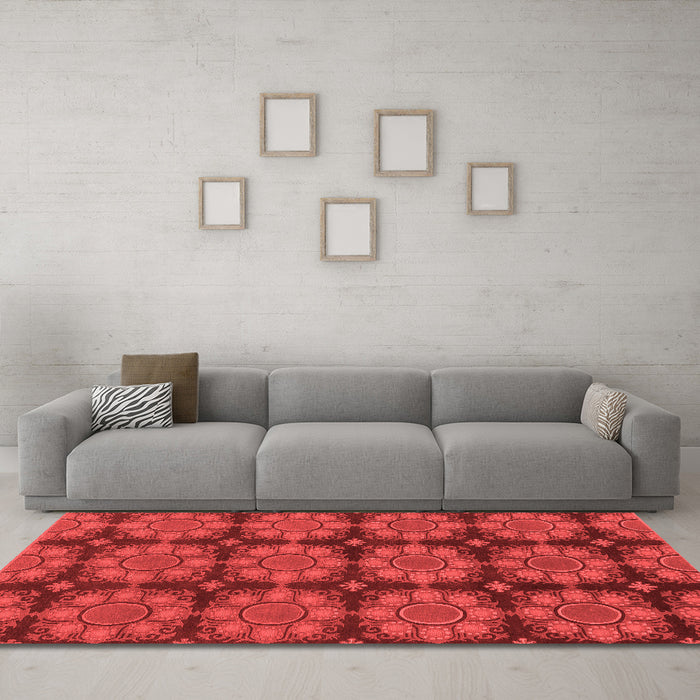Modern Red Washable Rugs