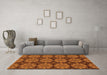 Machine Washable Abstract Orange Modern Area Rugs in a Living Room, wshabs1871org