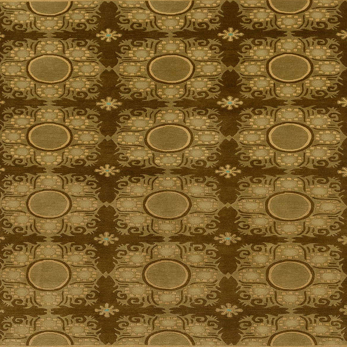 Square Abstract Dark Brown Modern Rug, abs1871