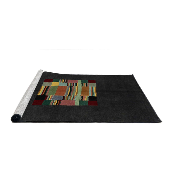 Sideview of Machine Washable Abstract Taupe Brown Rug, wshabs1872