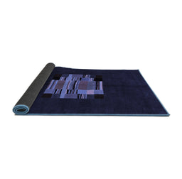 Sideview of Abstract Blue Modern Rug, abs1872blu