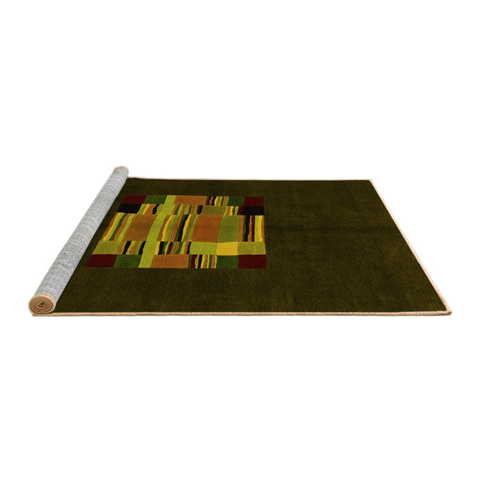 Sideview of Machine Washable Abstract Yellow Modern Rug, wshabs1872yw
