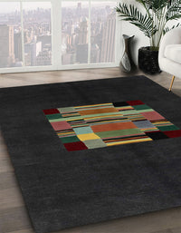 Abstract Taupe Brown Modern Rug, abs1872