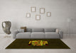 Machine Washable Abstract Yellow Modern Rug in a Living Room, wshabs1872yw