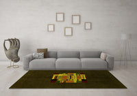 Machine Washable Abstract Yellow Modern Rug, wshabs1872yw