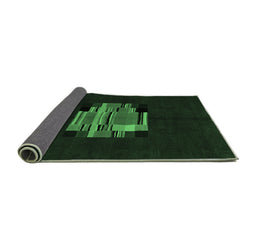 Sideview of Abstract Emerald Green Modern Rug, abs1872emgrn