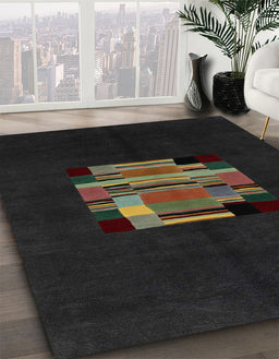 Machine Washable Abstract Taupe Brown Rug in a Family Room, wshabs1872
