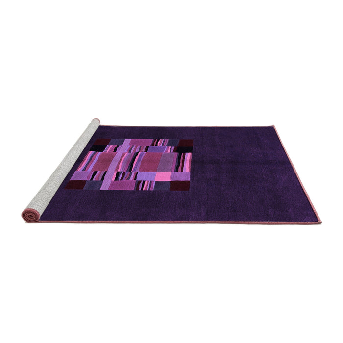 Sideview of Machine Washable Abstract Purple Modern Area Rugs, wshabs1872pur
