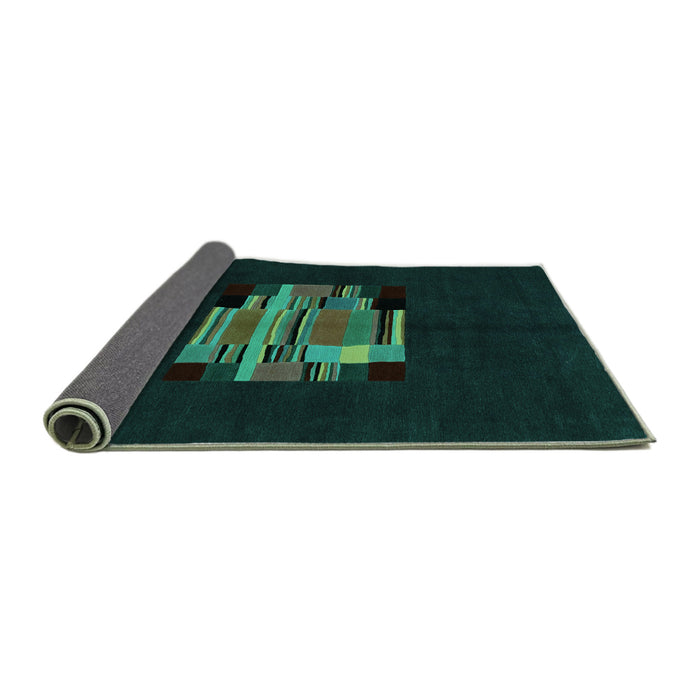 Sideview of Abstract Turquoise Modern Rug, abs1872turq