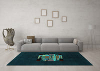 Machine Washable Abstract Light Blue Modern Rug, wshabs1872lblu