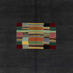 Square Abstract Taupe Brown Modern Rug, abs1872