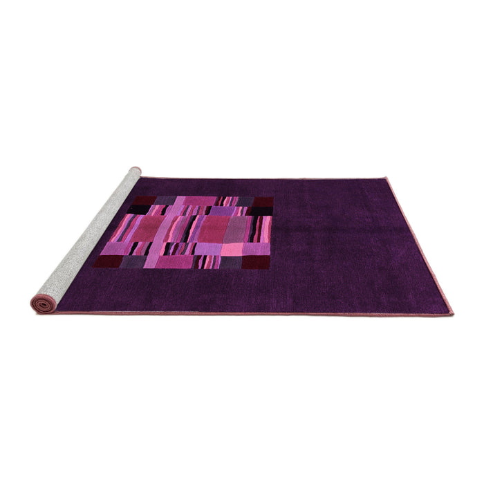 Sideview of Machine Washable Abstract Pink Modern Rug, wshabs1872pnk