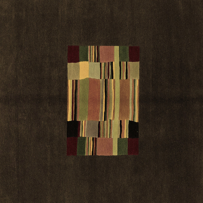 Square Abstract Brown Modern Rug, abs1872brn