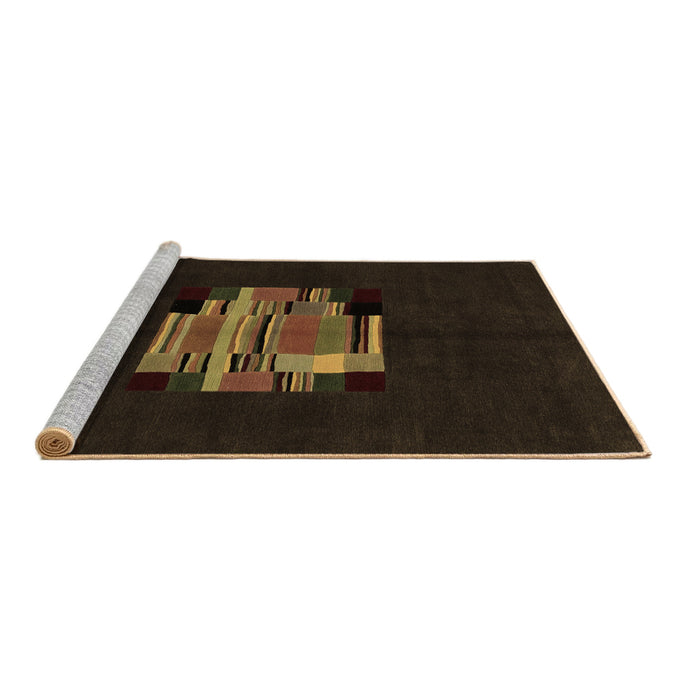 Sideview of Machine Washable Abstract Brown Modern Rug, wshabs1872brn