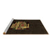 Sideview of Machine Washable Abstract Brown Modern Rug, wshabs1872brn