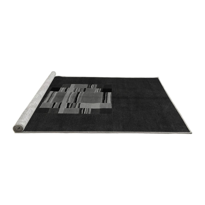 Sideview of Machine Washable Abstract Gray Modern Rug, wshabs1872gry
