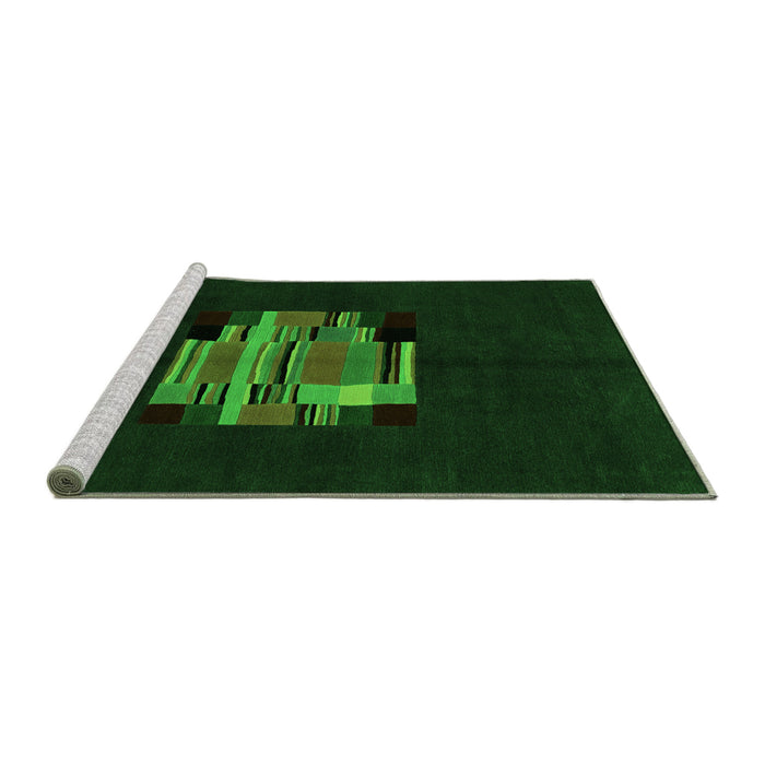 Sideview of Machine Washable Abstract Green Modern Area Rugs, wshabs1872grn