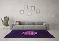 Machine Washable Abstract Purple Modern Rug, wshabs1872pur