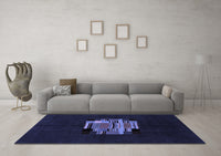 Machine Washable Abstract Blue Modern Rug, wshabs1872blu