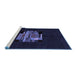 Sideview of Machine Washable Abstract Blue Modern Rug, wshabs1872blu