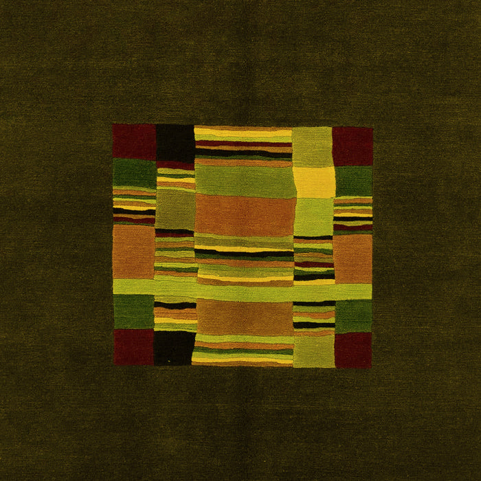 Machine Washable Abstract Yellow Modern Rug, wshabs1872yw