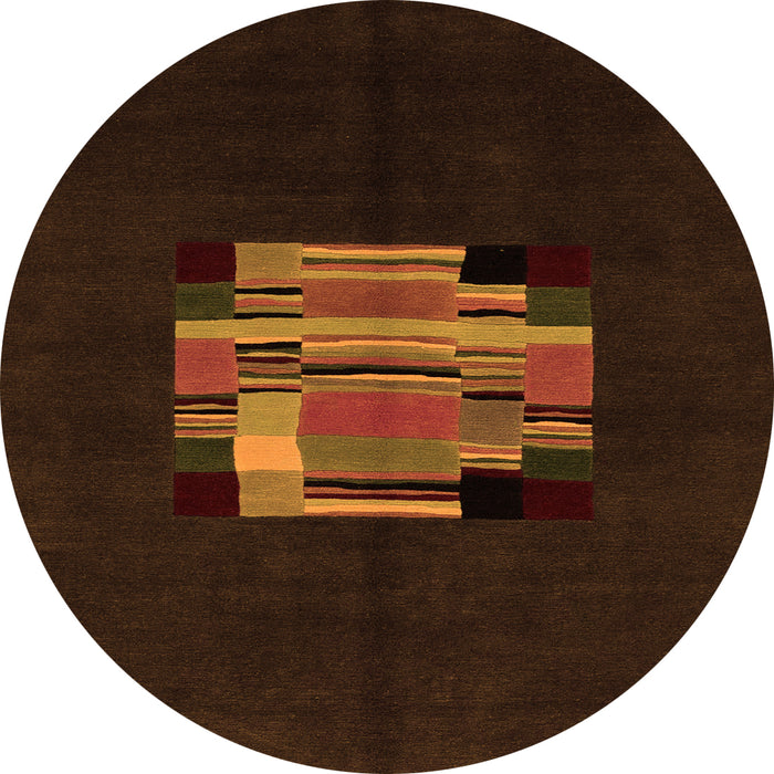 Round Abstract Orange Modern Rug, abs1872org