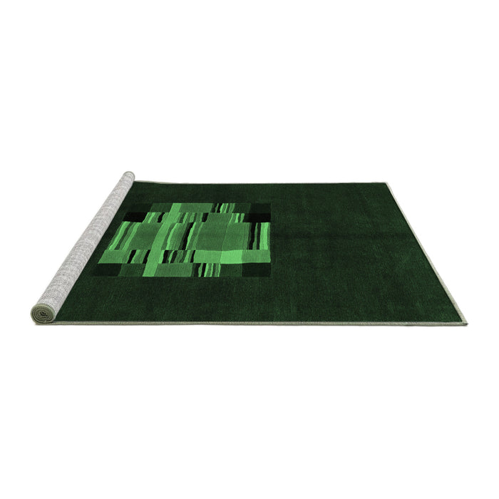 Sideview of Machine Washable Abstract Emerald Green Modern Area Rugs, wshabs1872emgrn