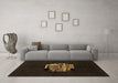 Machine Washable Abstract Brown Modern Rug in a Living Room,, wshabs1872brn