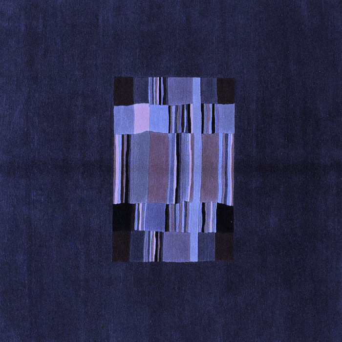 Square Abstract Blue Modern Rug, abs1872blu