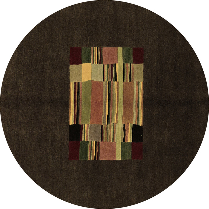 Round Abstract Brown Modern Rug, abs1872brn