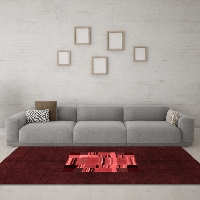 Modern Red Washable Rugs
