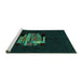 Sideview of Machine Washable Abstract Turquoise Modern Area Rugs, wshabs1872turq